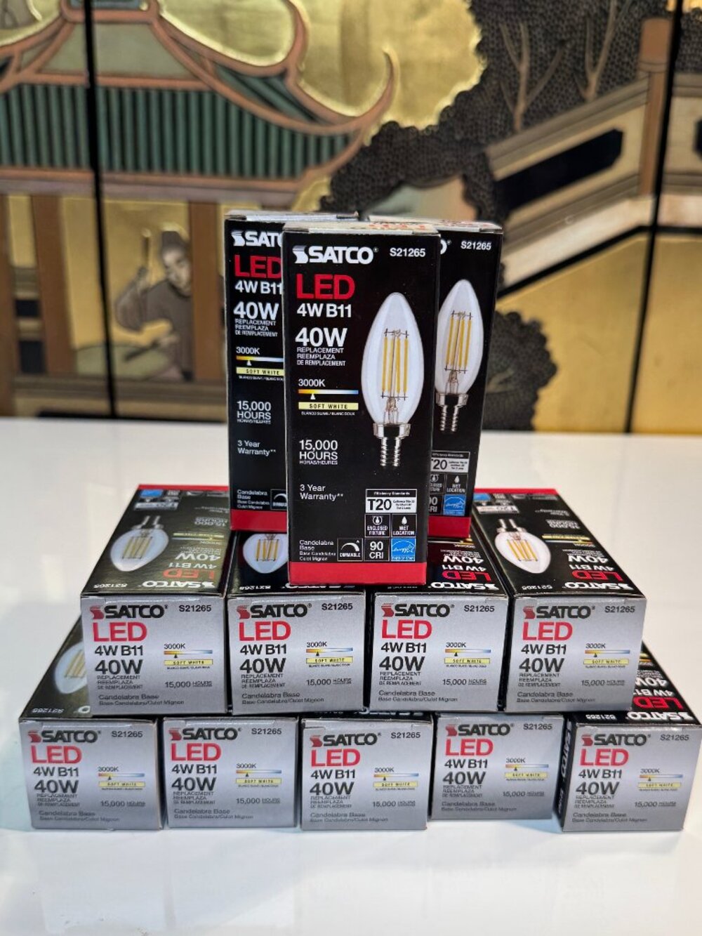 11 SATCO LED 40W 4W/B11 Soft White Chandelier T20
